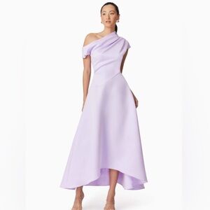 Elliatt Marissa One-Shoulder Satin High-Low Gown in Lilac Size S